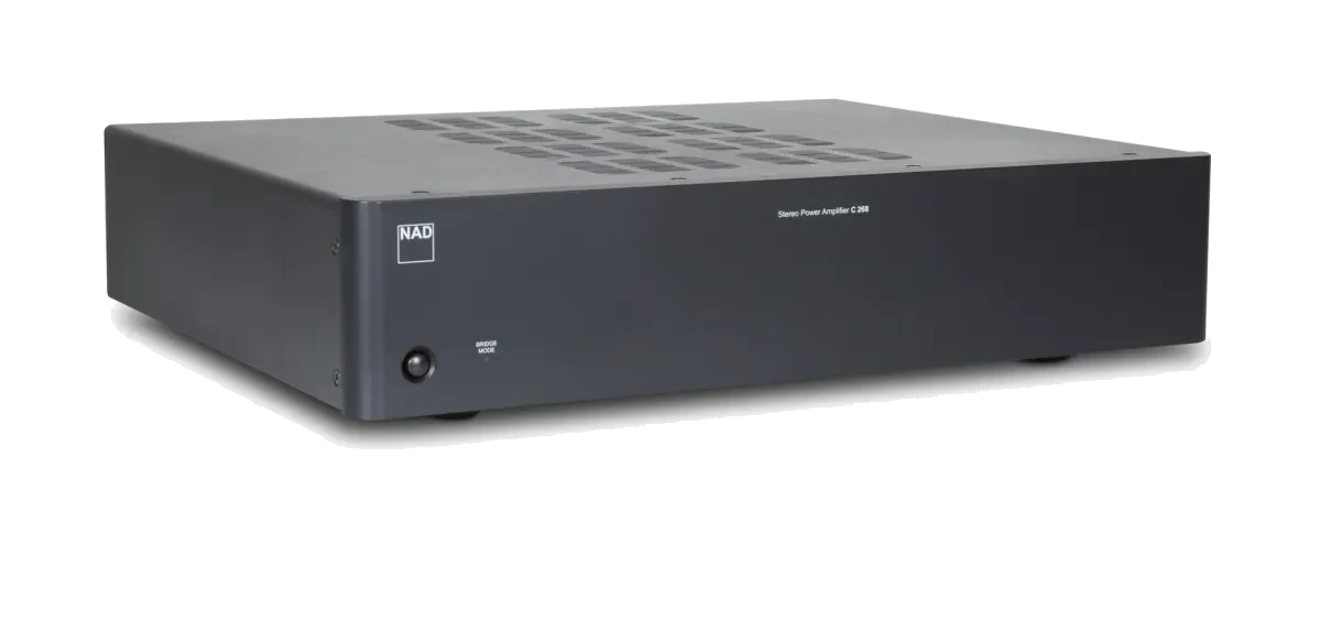 NAD C 268 Power Amplifier [2x80W] three-quarter view at Toma Audio