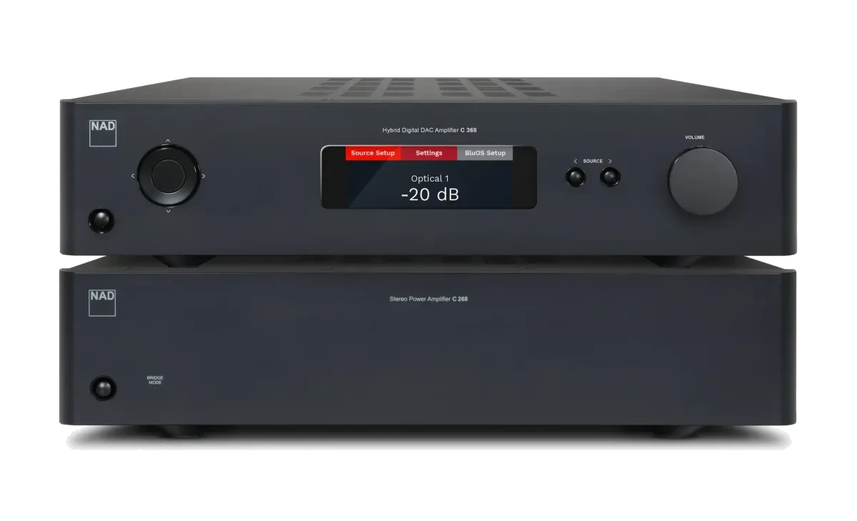 NAD C 268 Power Amplifier [2x80W] stacked system view at Toma Audio