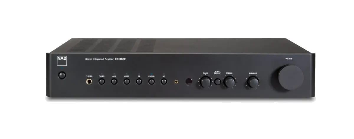 NAD C 316BEE v2 Integrated Amplifier - [2x45W Phono] front view at Toma Audio