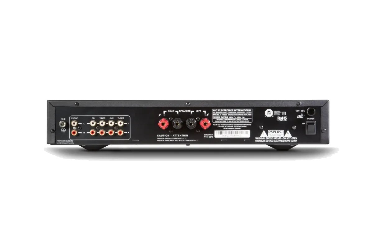 NAD C 316BEE v2 Integrated Amplifier - [2x45W Phono] rear panel at Toma Audio