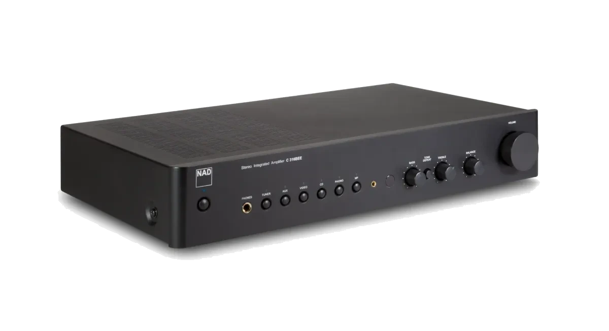 NAD C 316BEE v2 Integrated Amplifier - [2x45W Phono] three-quarter view at Toma Audio