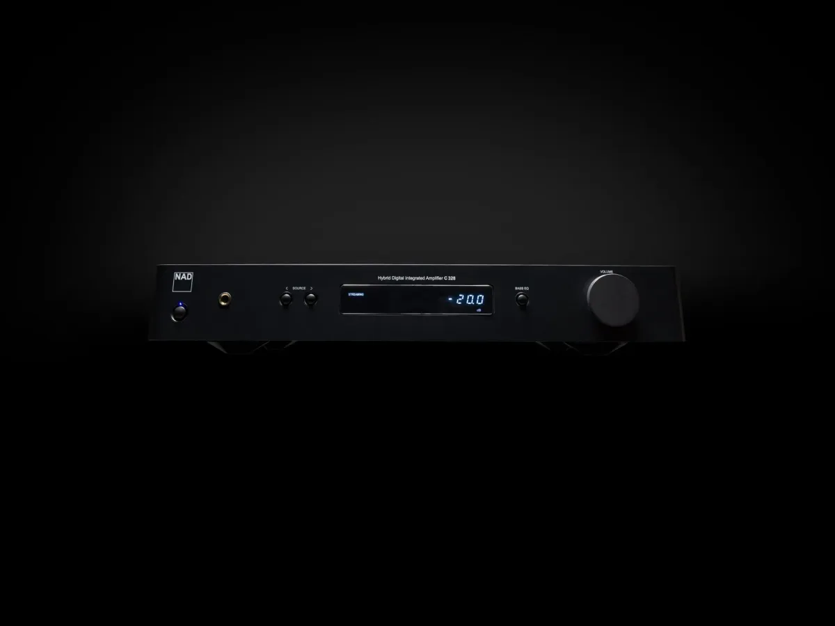 NAD C 328 Integrated Amplifier - [2x50W BT DAC Phono] black-on-black view at Toma Audio