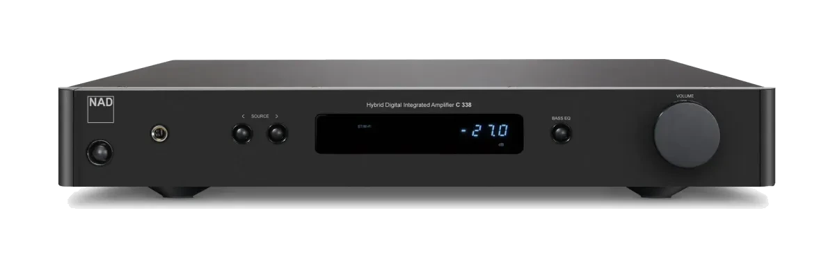 NAD C 338 Integrated Streaming Amplifier - [2x50W DAC BT Wi-Fi USB Phono] front view at Toma Audio