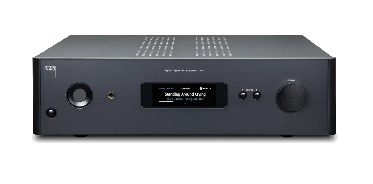 NAD C 399 Integrated Streaming Amplifier - [2x180W DAC USB BT Wi-Fi BluOS HDMI Phono] front view at Toma Audio