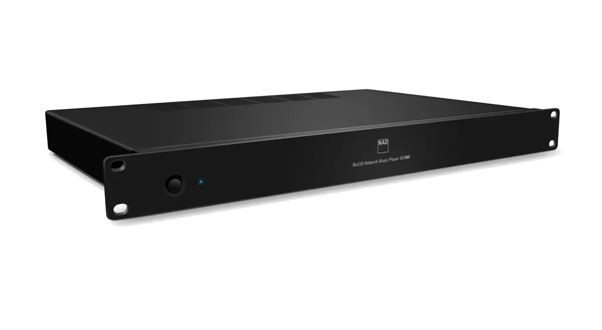 NAD CI 580 v2 Streamer [DAC Wi-Fi BluOS USB] three-quarter view at Toma Audio
