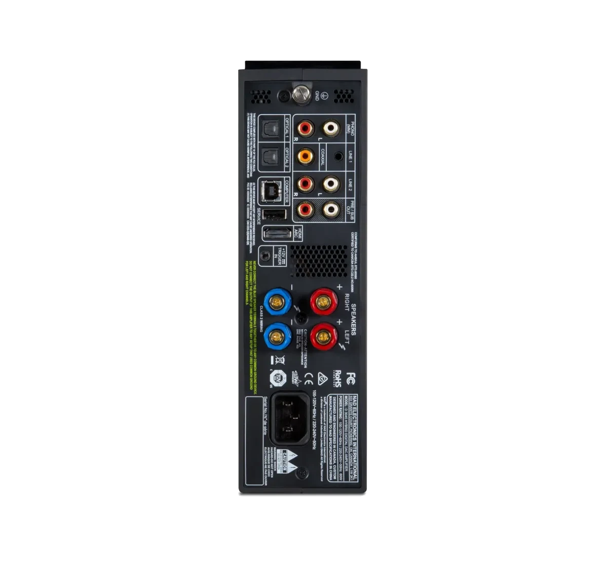 NAD D 3045 - [2x60W DAC BT HDMI Phono] rear panel at Toma Audio