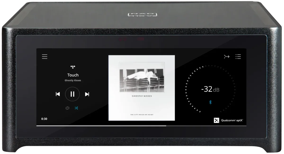 NAD M10 V2 Integrated Streaming Amplifier - [2x100W DAC USB BT Wi-Fi BluOS HDMI Phono] front view at Toma Audio